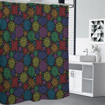 Seven Chakras Flowers Pattern Print Premium Shower Curtain