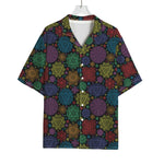 Seven Chakras Flowers Pattern Print Rayon Hawaiian Shirt