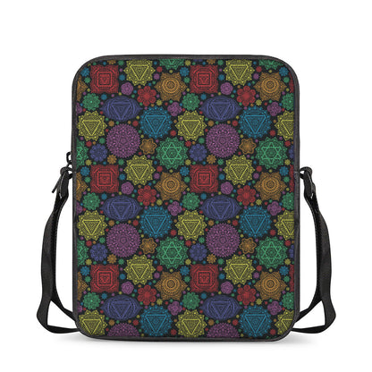 Seven Chakras Flowers Pattern Print Rectangular Crossbody Bag