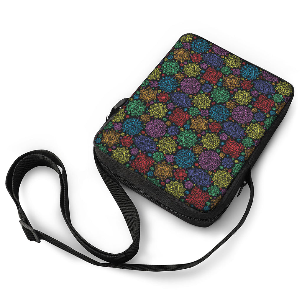 Seven Chakras Flowers Pattern Print Rectangular Crossbody Bag