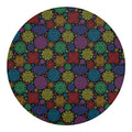 Seven Chakras Flowers Pattern Print Round Blanket