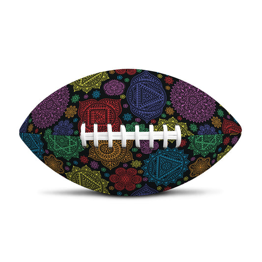 Seven Chakras Flowers Pattern Print Rugby Ball