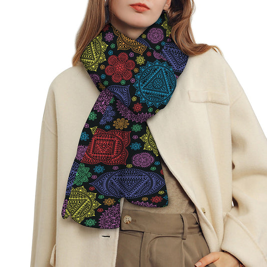 Seven Chakras Flowers Pattern Print Scarf