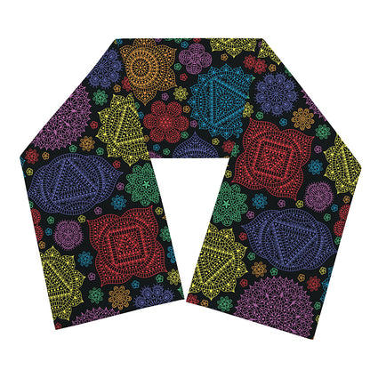 Seven Chakras Flowers Pattern Print Scarf