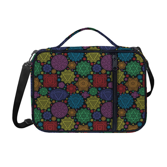 Seven Chakras Flowers Pattern Print Shoulder Strap Bible Bag
