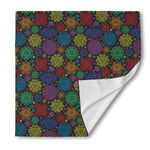 Seven Chakras Flowers Pattern Print Silk Bandana