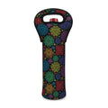 Seven Chakras Flowers Pattern Print Single Neoprene Wine Tote