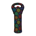 Seven Chakras Flowers Pattern Print Single Neoprene Wine Tote