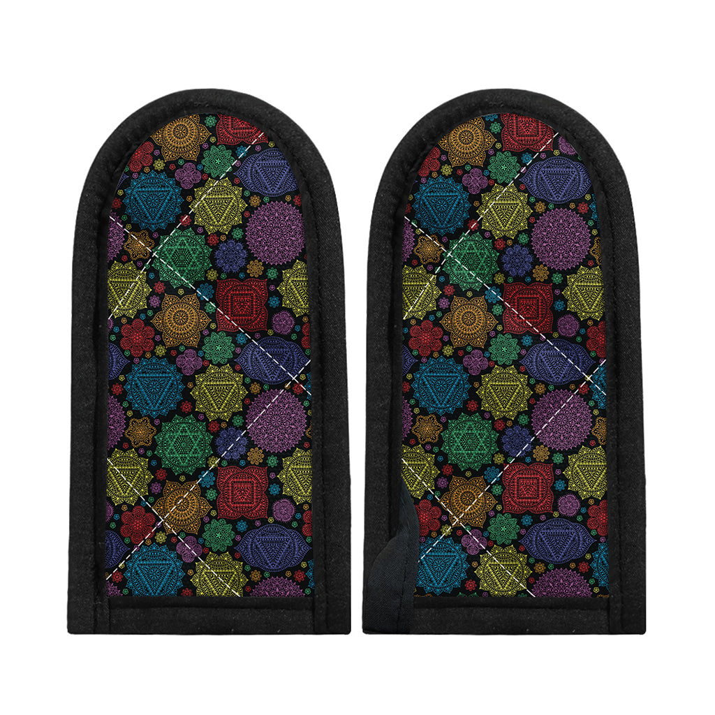 Seven Chakras Flowers Pattern Print Skillet Handle Cover