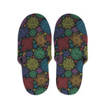 Seven Chakras Flowers Pattern Print Slippers