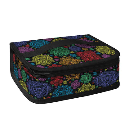 Seven Chakras Flowers Pattern Print Small Lunch Bag