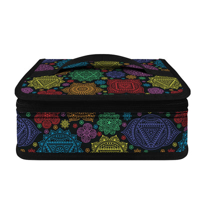 Seven Chakras Flowers Pattern Print Small Lunch Bag
