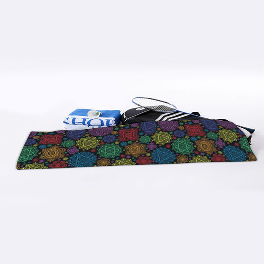 Seven Chakras Flowers Pattern Print Sports Towel