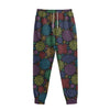 Seven Chakras Flowers Pattern Print Sweatpants