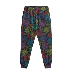 Seven Chakras Flowers Pattern Print Sweatpants