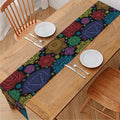 Seven Chakras Flowers Pattern Print Table Runner