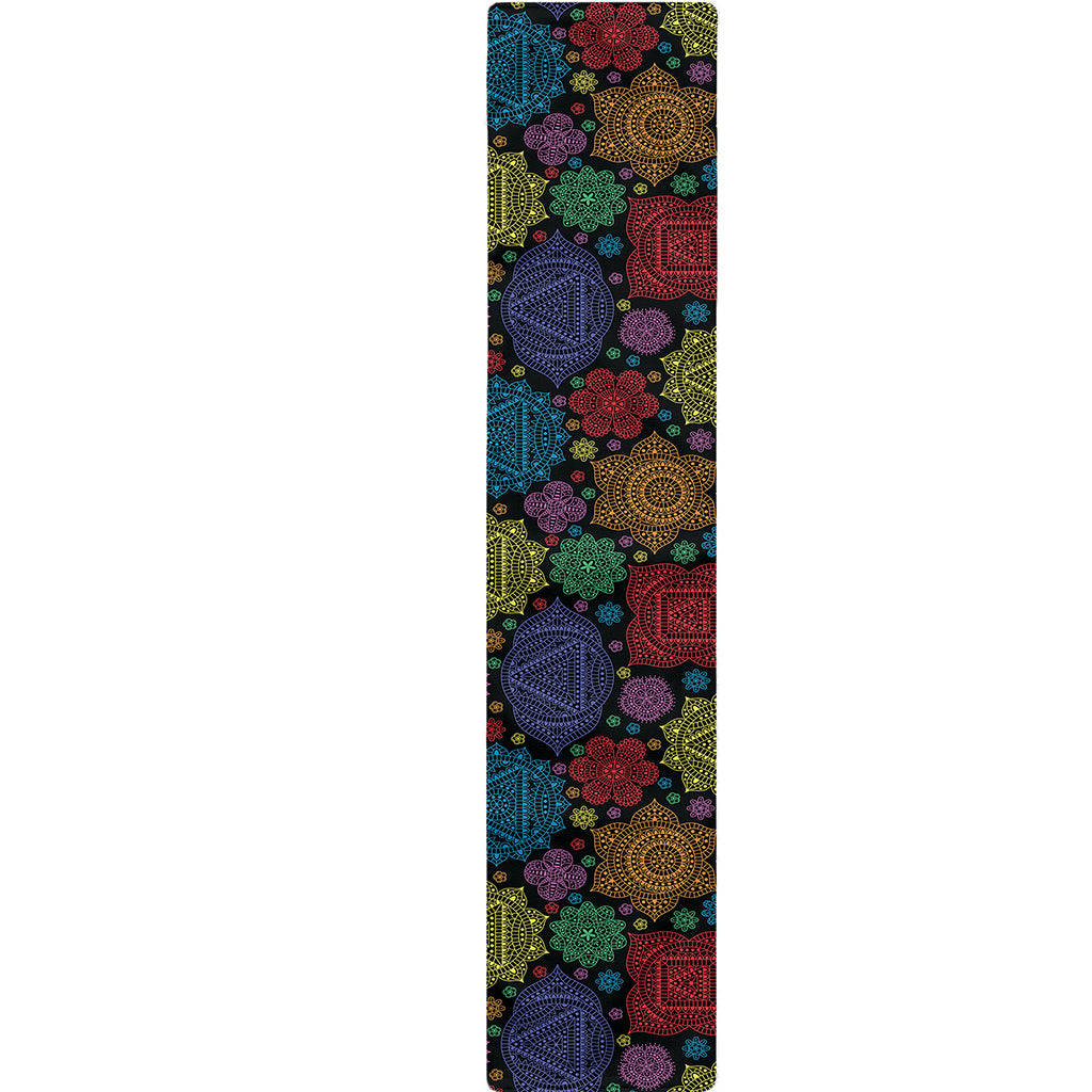 Seven Chakras Flowers Pattern Print Table Runner