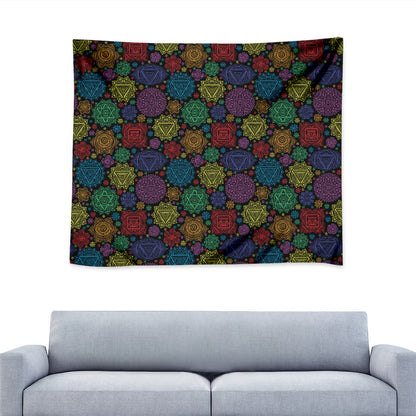 Seven Chakras Flowers Pattern Print Tapestry