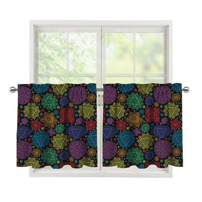 Seven Chakras Flowers Pattern Print Tier Curtains