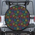 Seven Chakras Flowers Pattern Print Tire Cover With Camera Hole