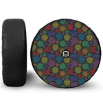 Seven Chakras Flowers Pattern Print Tire Cover With Camera Hole
