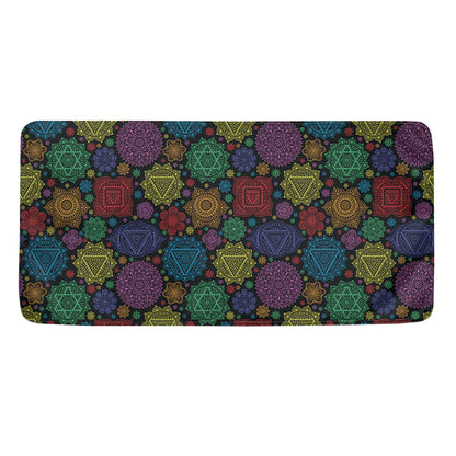 Seven Chakras Flowers Pattern Print Towel