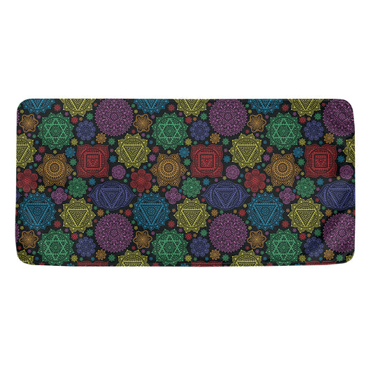 Seven Chakras Flowers Pattern Print Towel