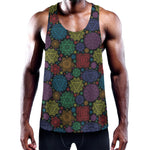 Seven Chakras Flowers Pattern Print Training Tank Top