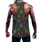 Seven Chakras Flowers Pattern Print Training Tank Top