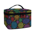 Seven Chakras Flowers Pattern Print Travel Makeup Bag