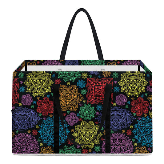 Seven Chakras Flowers Pattern Print Utility Tote Bag