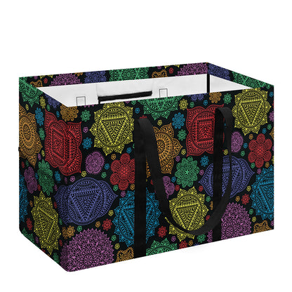 Seven Chakras Flowers Pattern Print Utility Tote Bag