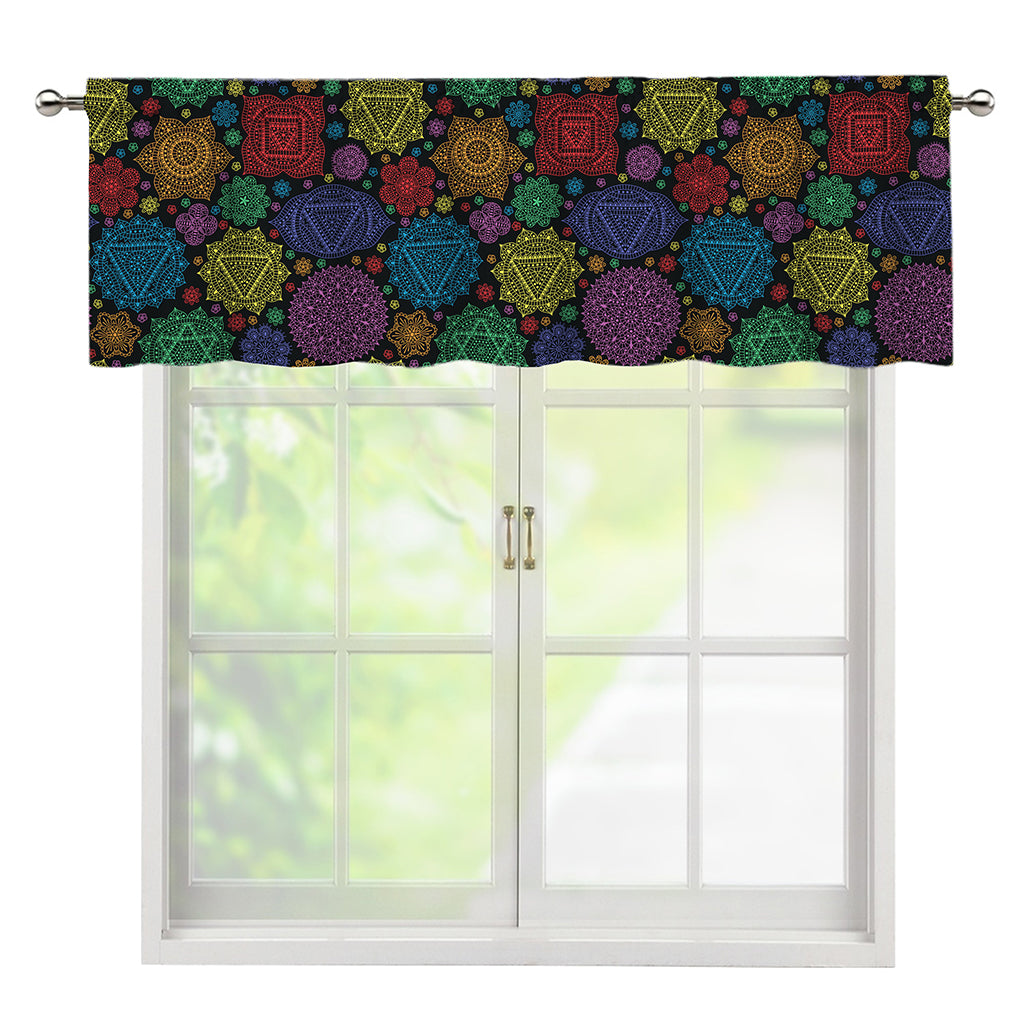 Seven Chakras Flowers Pattern Print Window Valance