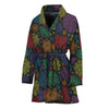 Seven Chakras Flowers Pattern Print Women's Bathrobe