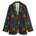 Seven Chakras Flowers Pattern Print Women's Blazer