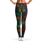 Seven Chakras Flowers Pattern Print Women's Leggings