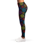 Seven Chakras Flowers Pattern Print Women's Leggings
