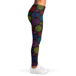 Seven Chakras Flowers Pattern Print Women's Leggings