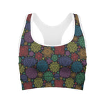Seven Chakras Flowers Pattern Print Women's Sports Bra
