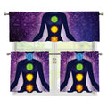 Seven Chakras Mandala Print 3 Piece Kitchen Curtains