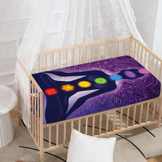 Seven Chakras Mandala Print Baby Crib Sheet