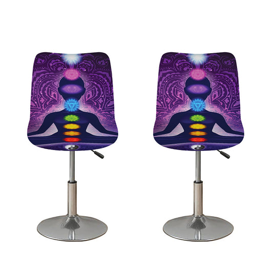 Seven Chakras Mandala Print Bar Stool Covers