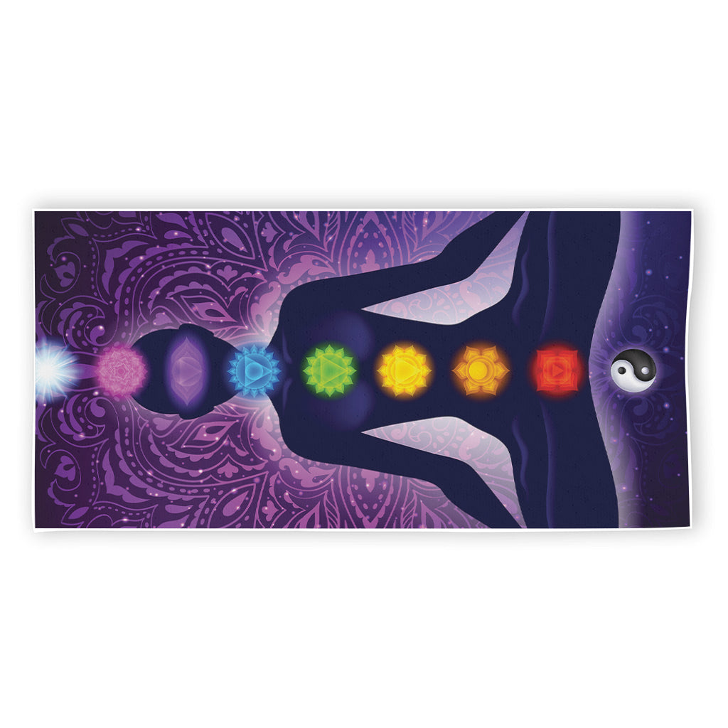 Seven Chakras Mandala Print Beach Towel