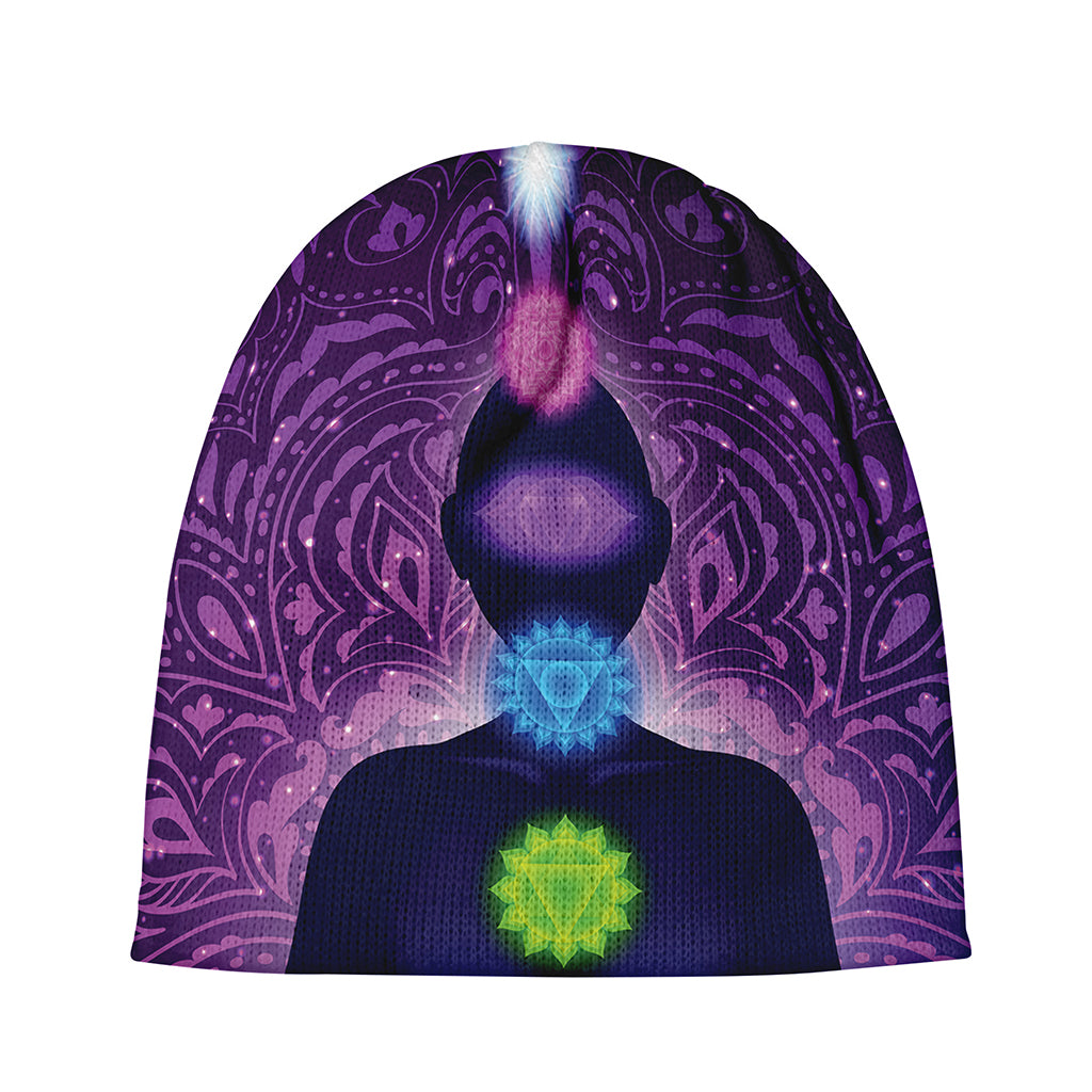 Seven Chakras Mandala Print Beanie