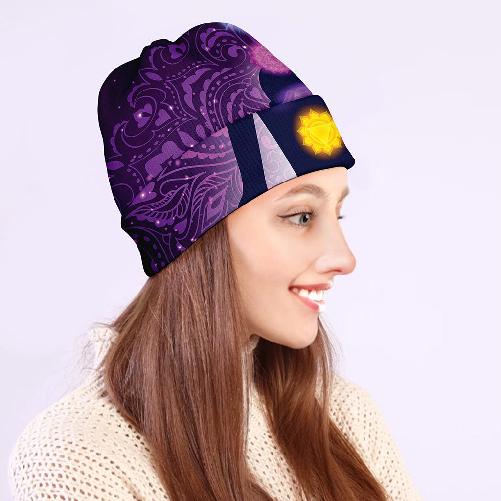 Seven Chakras Mandala Print Beanie