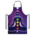 Seven Chakras Mandala Print Bib Apron With Pocket