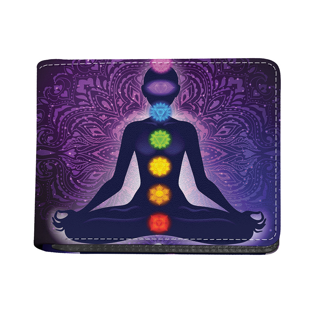 Seven Chakras Mandala Print Bifold Wallet