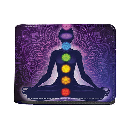 Seven Chakras Mandala Print Bifold Wallet