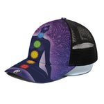Seven Chakras Mandala Print Black Mesh Trucker Cap