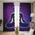Seven Chakras Mandala Print Dimout Pencil Pleat Curtains